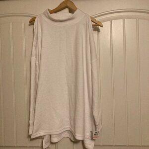 Ideology Ribbed White Activewear Top 2X New with Small Defects Cold Shoulder